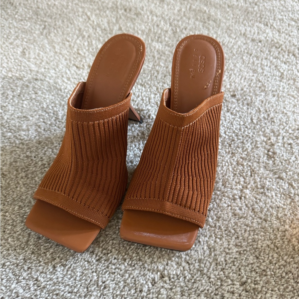 ASOS Brown Ribbed Mules